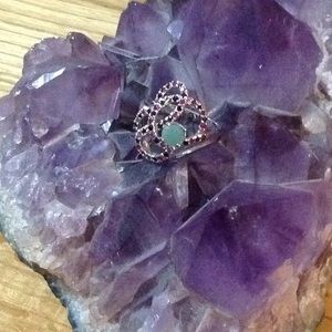 women's sapphire emerald ruby ring sterling  7